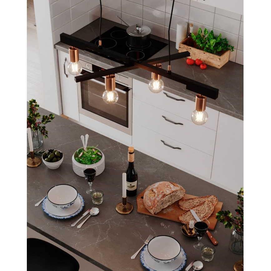 ByRydens - Підвісна люстра на тросі ZEONA 4xE27/5W/230V