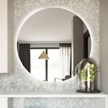 Baltica Design - LED-дзеркало для ванної кімнати з підсвічуванням BRIGHT, 15 Вт, 230 В, 6500 K, діаметр 90 см, IP65