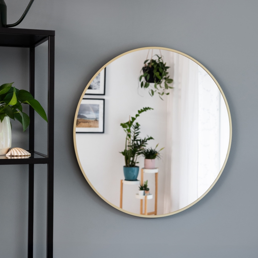 Baltica Design - LED настінне дзеркало для ванної з підсвічуванням BRIGHT LED/15W/230V, 4500K, діаметр 70 см, IP65, золотисте