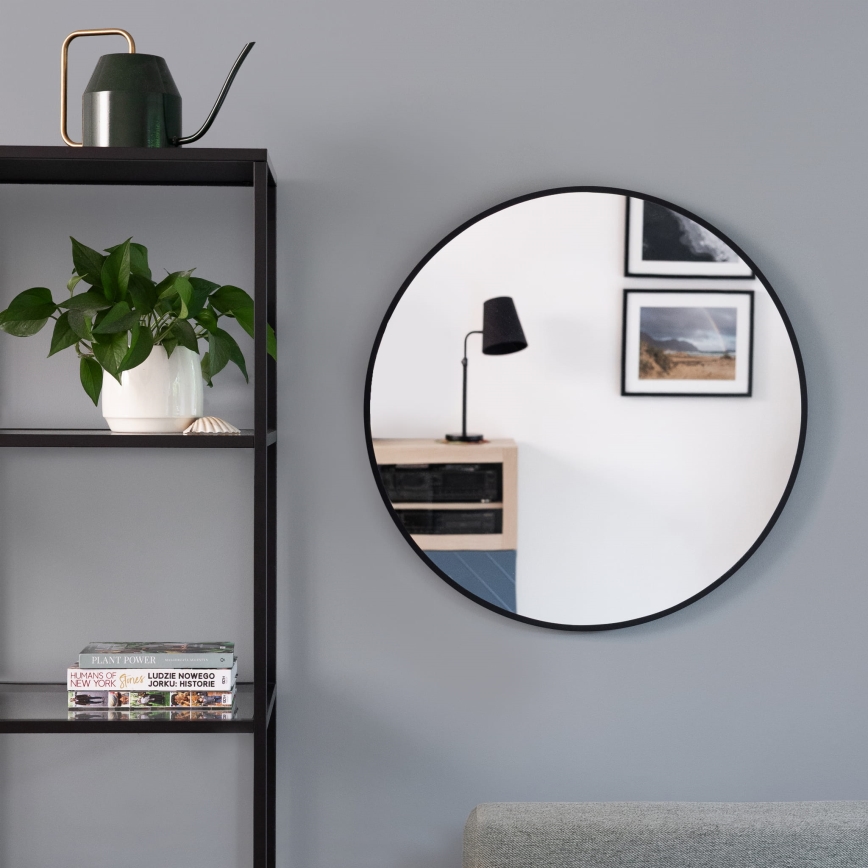 Baltica Design - Настінне LED-дзеркало для ванної з підсвічуванням BRIGHT, 15 Вт, 230 В, 4500 К, діаметром 100 см, IP65, чорне