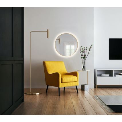Baltica Design - настінне дзеркало для ванної кімнати з підсвічуванням BRIGHT LED/15W/230V 4500K, діаметр 80 cm, IP65, золота