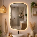 Baltica Design - LED настенное зеркало для ванной с подсветкой STONE CALM LED/15W/230V 2700K 90x60 cm IP65 черное