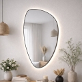 Baltica Design - LED настенное зеркало для ванной с подсветкой STONE FLUID LED/15W/230V 4500K 92x55 см IP65 черное