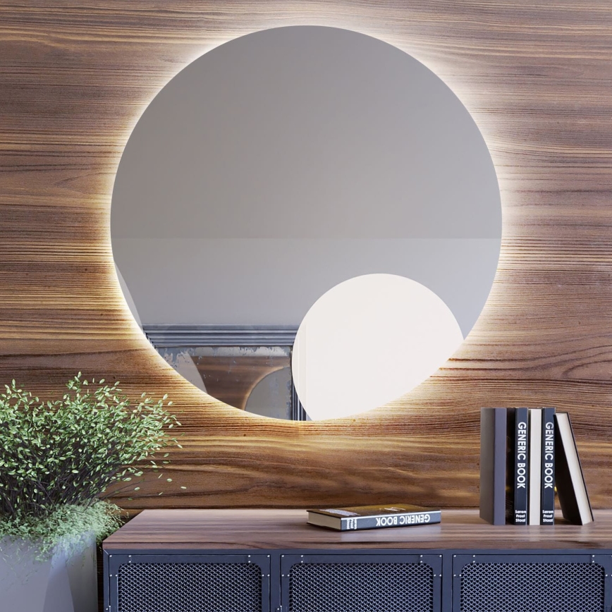Baltica Design - LED настінне дзеркало для ванної з підсвічуванням BRIGHT, LED 15W/230V, 4500K, діам. 90 см, IP65