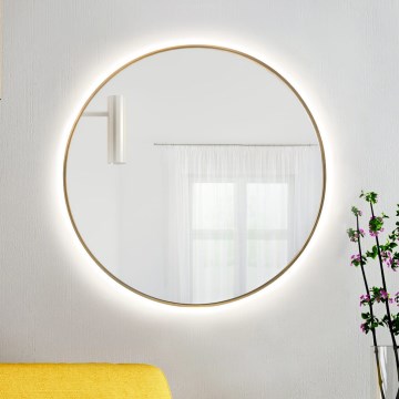 Baltica Design - Настенное светодиодное зеркало для ванной с подсветкой BRIGHT LED/15W/230V 4500K Ø 90 см IP65 золотое