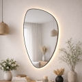 Baltica Design - настінне LED-дзеркало для ванної кімнати з підсвіткою STONE FLUID LED/15W/230V 2700K 92x55 cm IP65 чорне