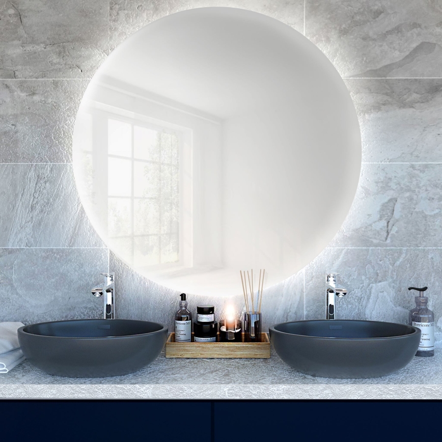 Baltica Design - LED-дзеркало для ванної кімнати з підсвічуванням BRIGHT, 15 Вт, 230 В, 6500 K, діаметр 90 см, IP65