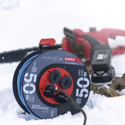 Барабанний подовжувач з 4 розетками 50м силікон IP44