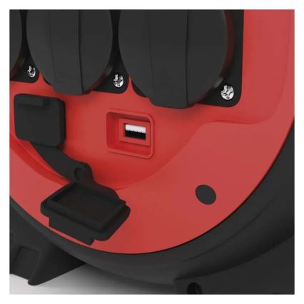 Барабанный удлинитель 3Z 20 м красный/черный IP44