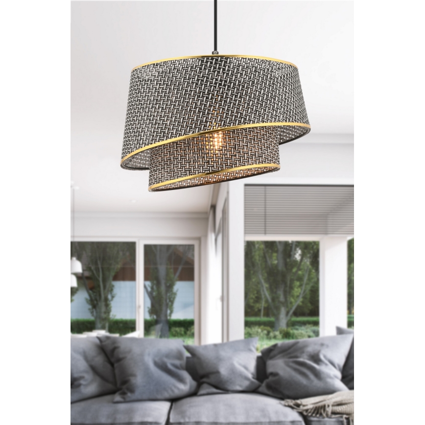 BARETTE Pendant Light 1xE27/60W/230V Grey/Gold