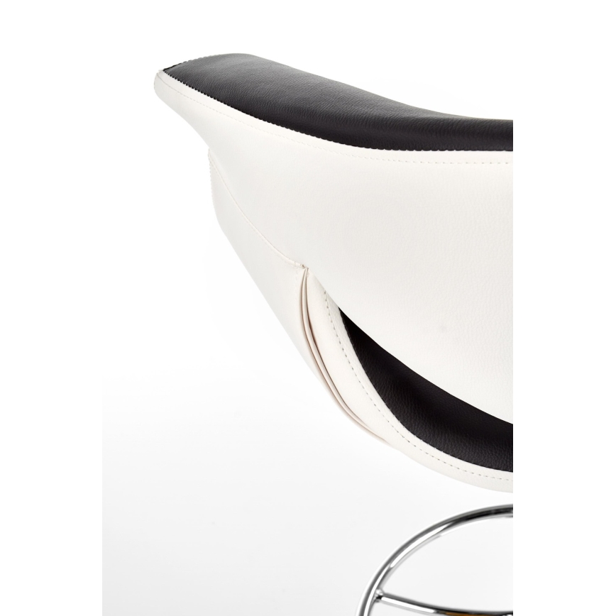 Барний стілець 115x60 см білий/чорний/глянцевий хром
