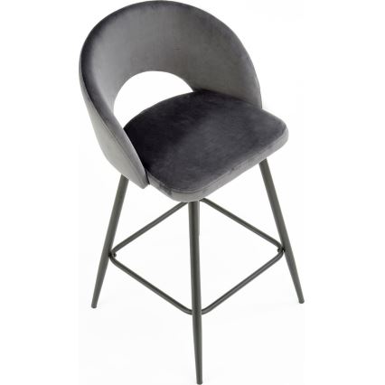 Барний стілець 89x49 см сірий/чорний