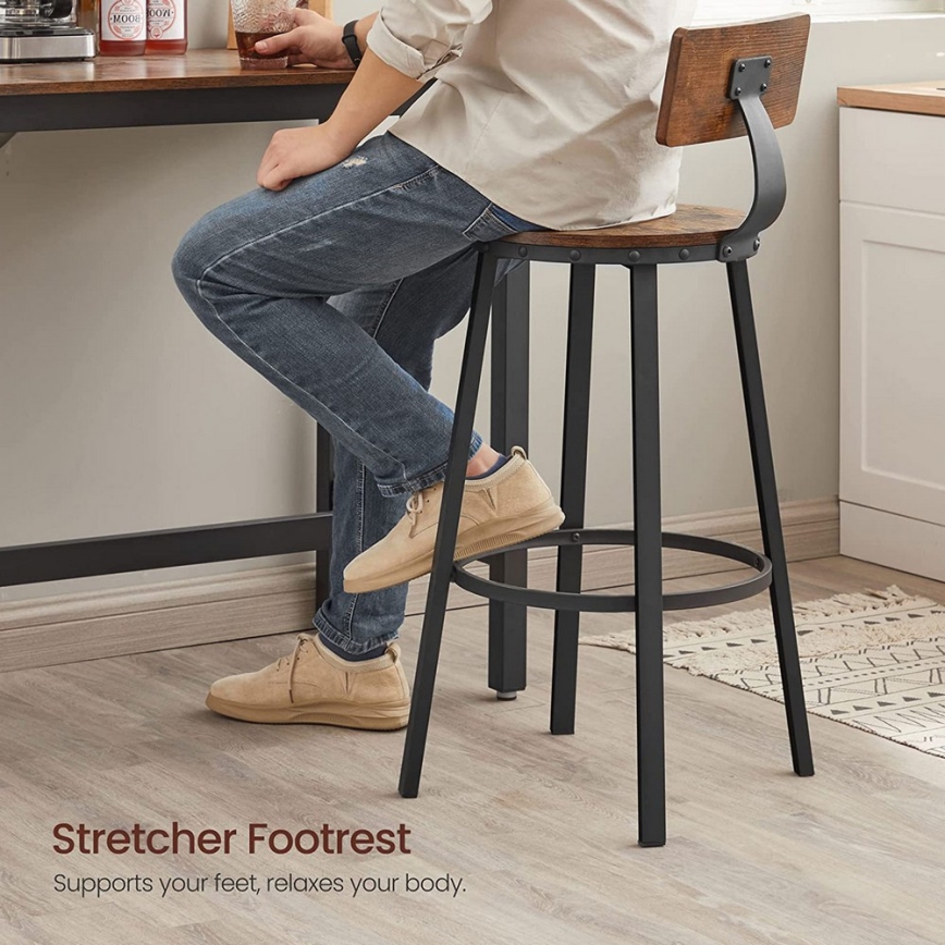 Барний стілець AVEN коричневий/чорний