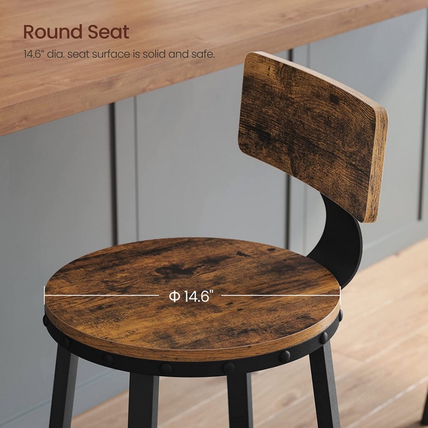 Барний стілець AVEN коричневий/чорний