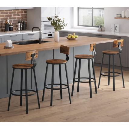 Барний стілець AVEN коричневий/чорний