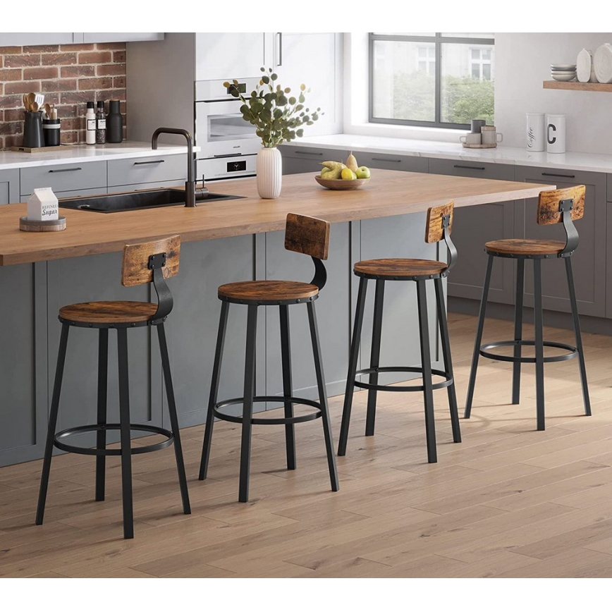 Барний стілець AVEN коричневий/чорний