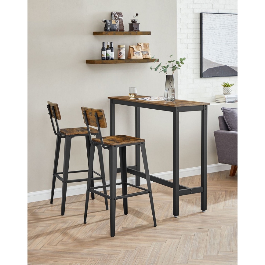 Барний стілець AVEN коричневий/чорний