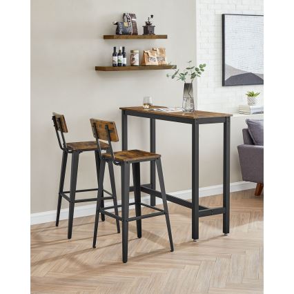 Барный стул AVEN коричневый/чёрный