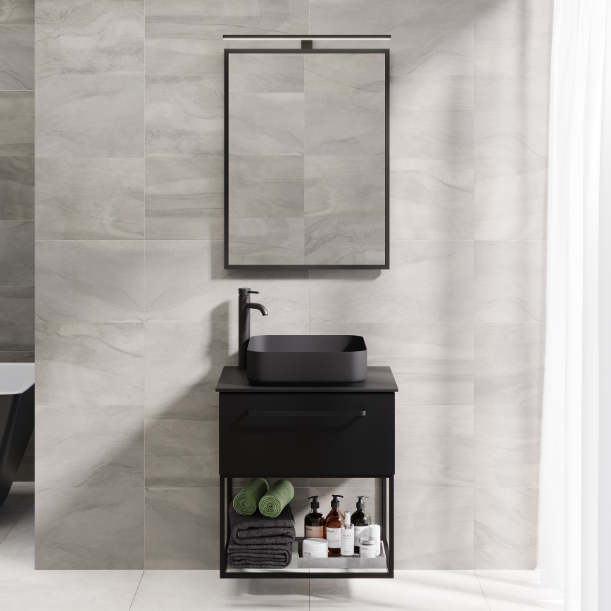 BATH DELUXE 01-060-05-02-00 - Для ванної кімнати дзеркало BORGSTED 60x80 см чорний