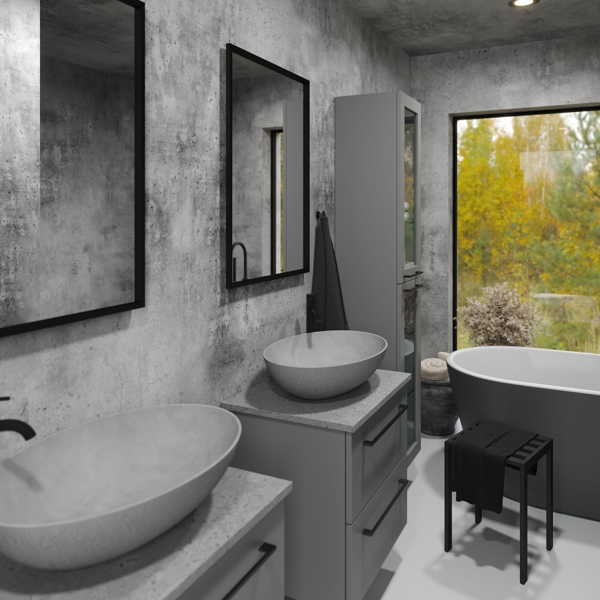 BATH DELUXE 01-060-05-02-00 - Для ванної кімнати дзеркало BORGSTED 60x80 см чорний