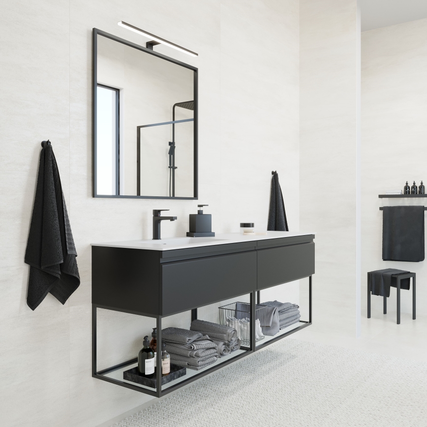 BATH DELUXE 01-080-05-02-00 - Для ванної кімнати дзеркало BORGSTED 80x80 см чорний