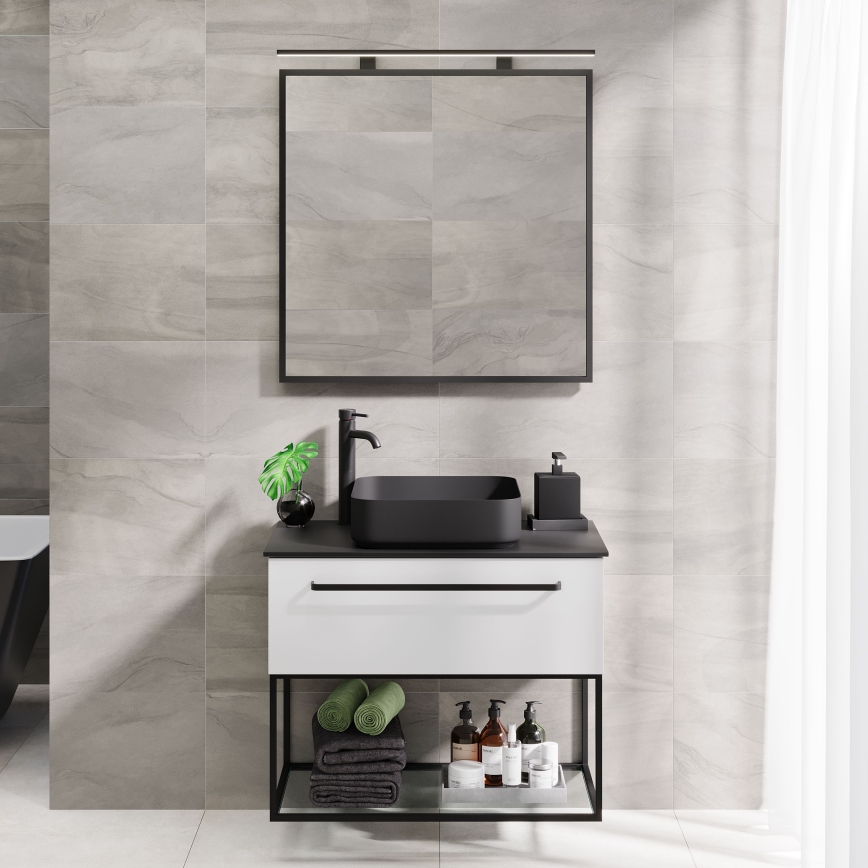 BATH DELUXE 01-080-05-02-00 - Для ванної кімнати дзеркало BORGSTED 80x80 см чорний