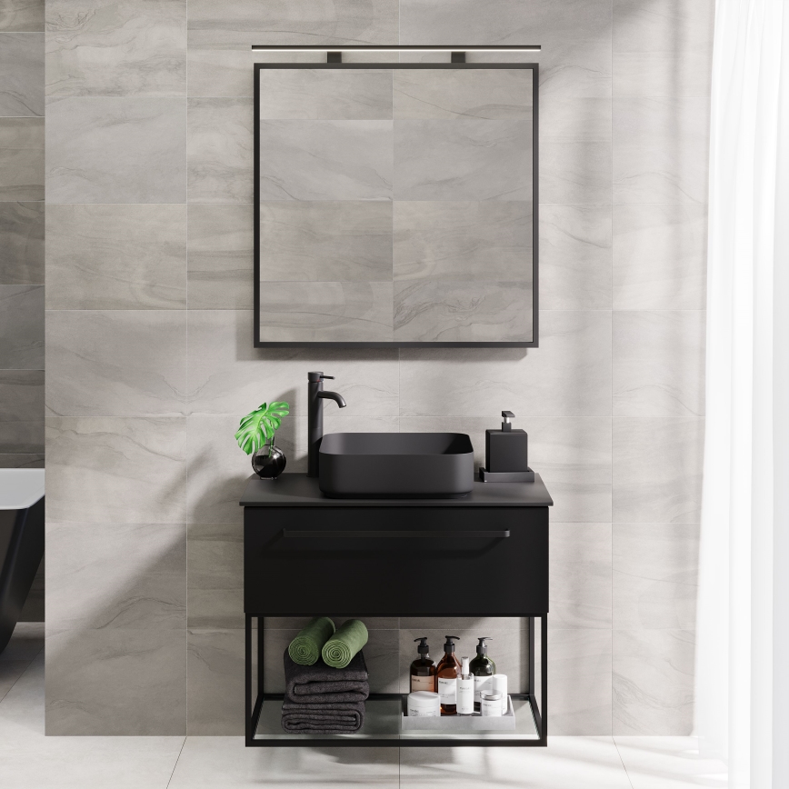 BATH DELUXE 01-080-05-02-00 - Для ванної кімнати дзеркало BORGSTED 80x80 см чорний