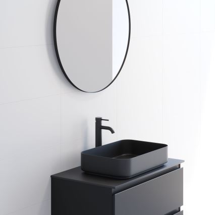 BATH DELUXE 01-080-09-02-00 - Для ванної кімнати дзеркало BORGSTED діаметр 80 см чорний