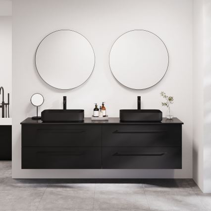 BATH DELUXE 01-080-09-02-00 - Для ванної кімнати дзеркало BORGSTED діаметр 80 см чорний