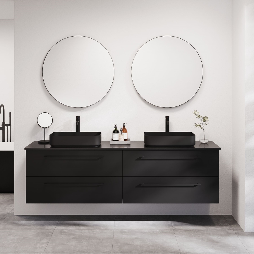 BATH DELUXE 01-080-09-02-00 - Для ванної кімнати дзеркало BORGSTED діаметр 80 см чорний