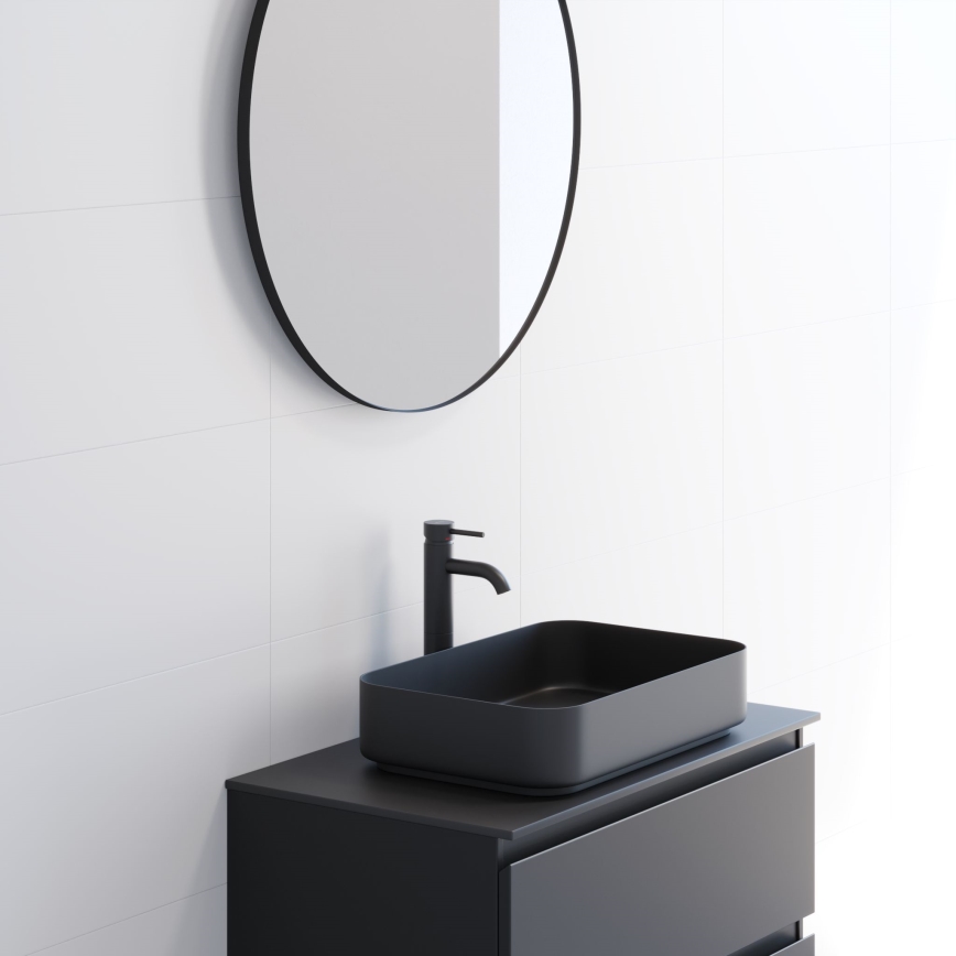 BATH DELUXE 01-080-09-02-00 - Зеркало для ванной комнаты BORGSTED диаметр 80 см черный