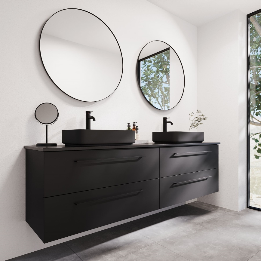 BATH DELUXE 01-080-09-02-00 - Зеркало для ванной комнаты BORGSTED диаметр 80 см черный
