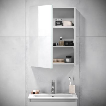 BATH DELUXE 02-050-63-01-01 - Шафка з дзеркалом для ванної кімнати KENWOOD 65x50 см матовий білий