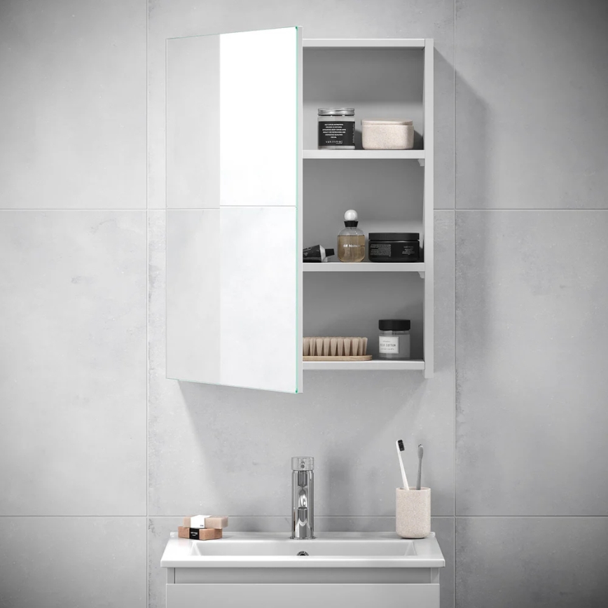 BATH DELUXE 02-050-63-01-01 - Шафка з дзеркалом для ванної кімнати KENWOOD 65x50 см матовий білий