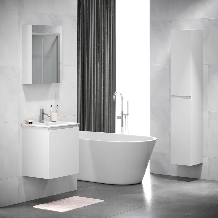 BATH DELUXE 02-050-63-01-01 - Шафка з дзеркалом для ванної кімнати KENWOOD 65x50 см матовий білий