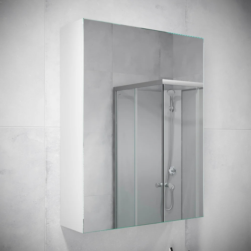 BATH DELUXE 02-050-63-01-01 - Шафка з дзеркалом для ванної кімнати KENWOOD 65x50 см матовий білий