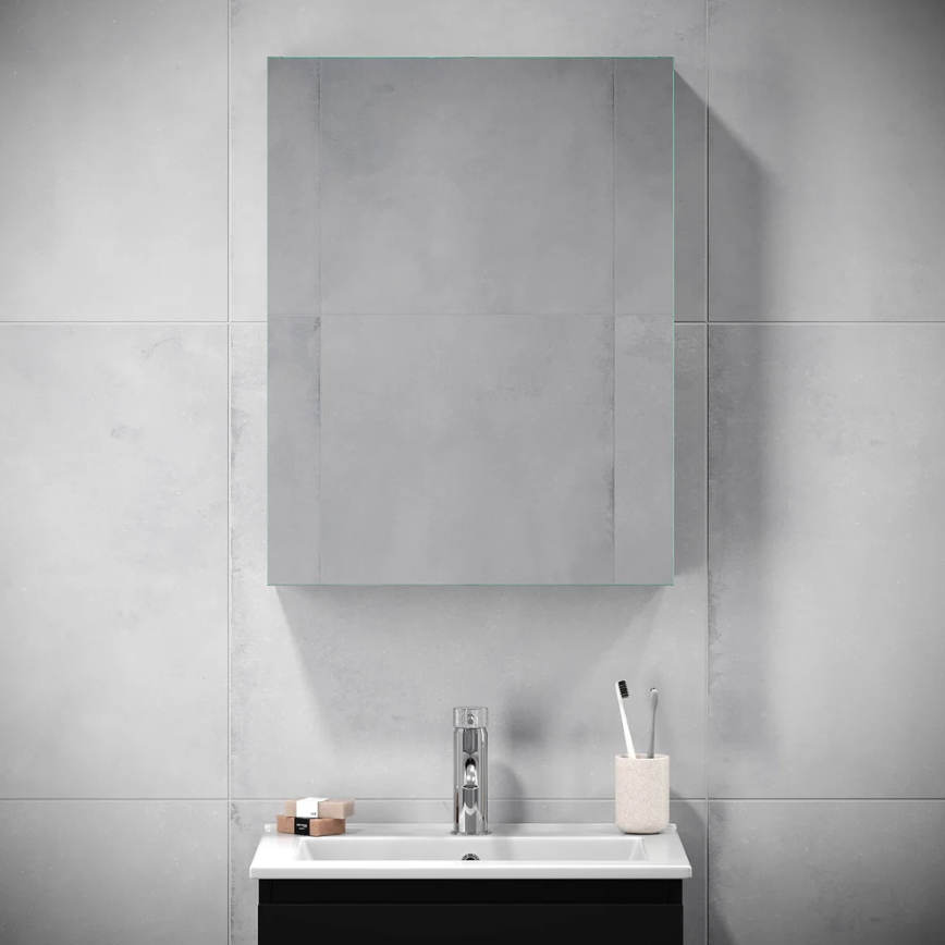 BATH DELUXE 02-050-63-02-01 - Шафка з дзеркалом для ванної кімнати KENWOOD 65x50 см матовий чорний