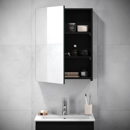 BATH DELUXE 02-050-63-02-01 - Шафка з дзеркалом для ванної кімнати KENWOOD 65x50 см матовий чорний