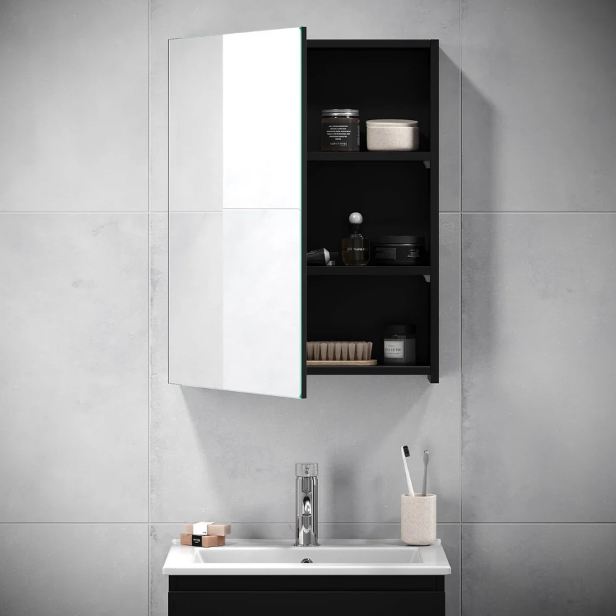 BATH DELUXE 02-050-63-02-01 - Шафка з дзеркалом для ванної кімнати KENWOOD 65x50 см матовий чорний