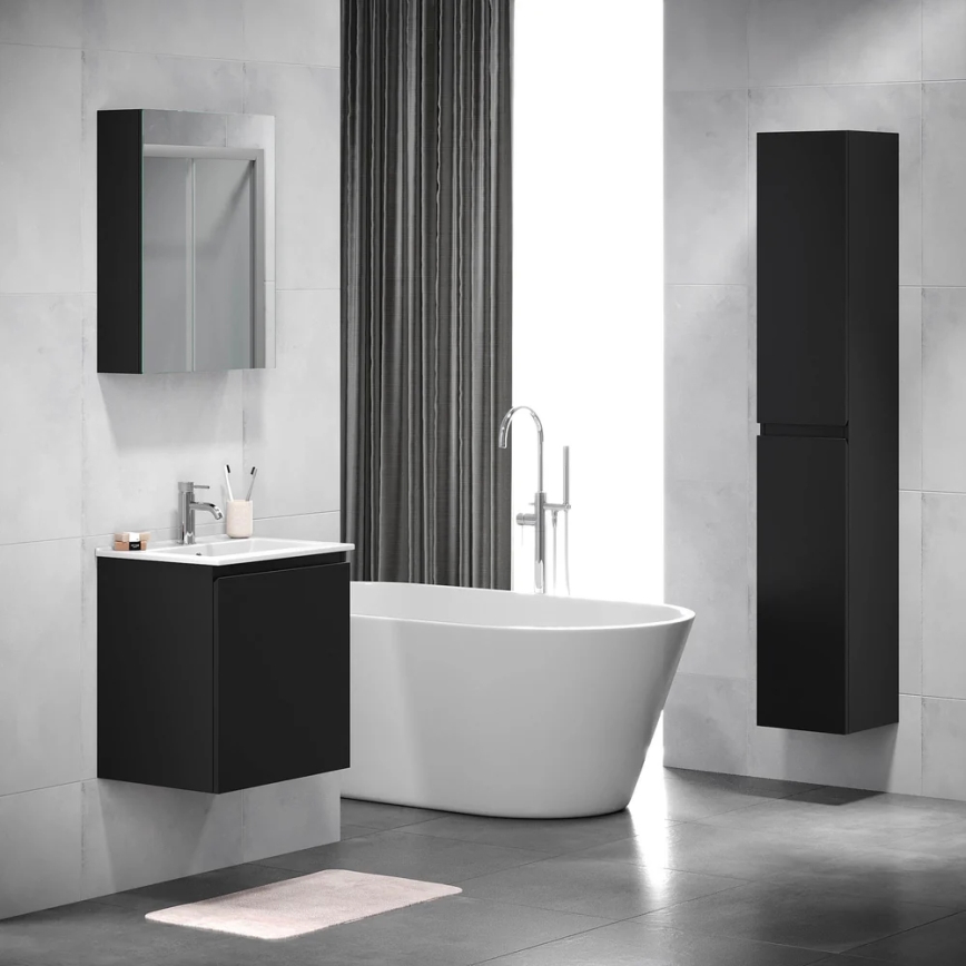 BATH DELUXE 02-050-63-02-01 - Шафка з дзеркалом для ванної кімнати KENWOOD 65x50 см матовий чорний