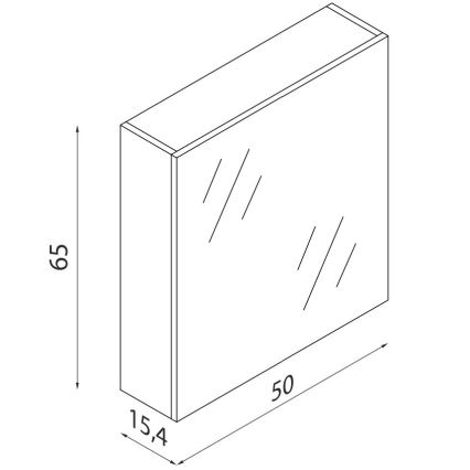 BATH DELUXE 02-050-63-02-01 - Шафка з дзеркалом для ванної кімнати KENWOOD 65x50 см матовий чорний