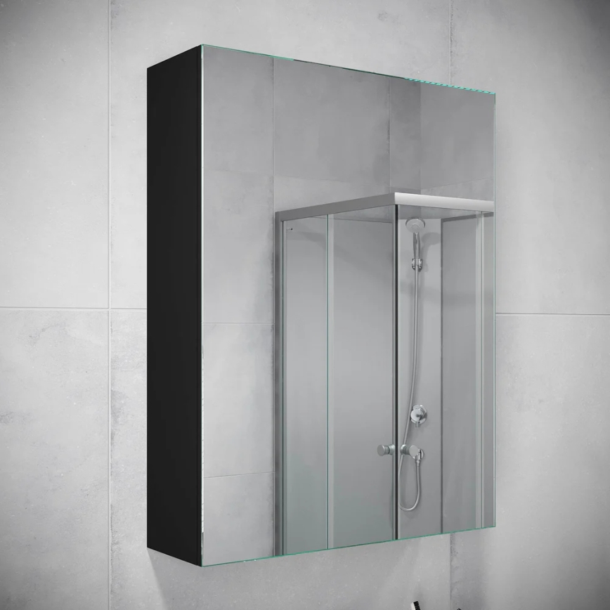 BATH DELUXE 02-050-63-02-01 - Зеркальный шкафчик для ванной комнаты KENWOOD 65x50 см матовый черный