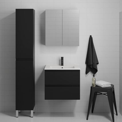 BATH DELUXE 03-060-63-02-01 - Шафа для ванної кімнати з умивальником KENWOOD 61 см матовий чорний