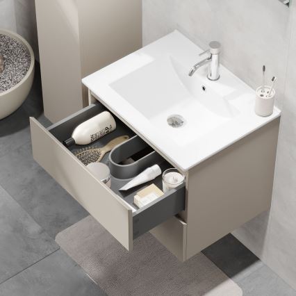 BATH DELUXE 03-060-63-29-01 - Шафа для ванної кімнати з умивальником KENWOOD 61 см бордовий