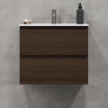 BATH DELUXE 03-060-64-84-01 - Шафа для ванної кімнати з умивальником KENWOOD 61 см волоський горіх