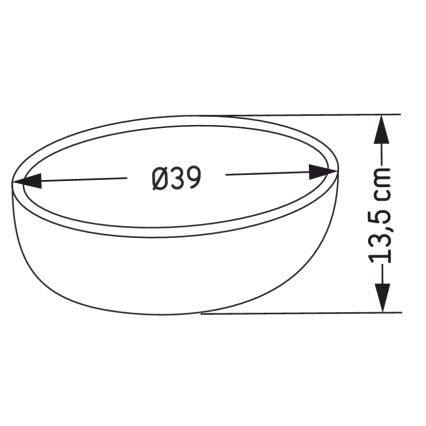 BATH DELUXE 06-039-19-23-00 - Накладная раковина BERGEN диаметр 39 см бетон/серый