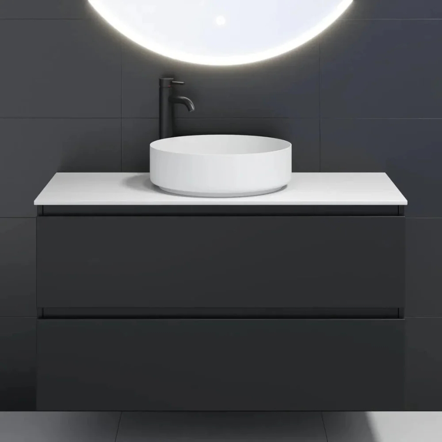 BATH DELUXE 06-040-16-01-00 - Накладная раковина LJORDAL Ø 40 см, нержавеющая сталь/матовый белый