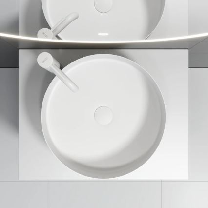 BATH DELUXE 06-040-16-01-00 - Накладная раковина LJORDAL Ø 40 см, нержавеющая сталь/матовый белый