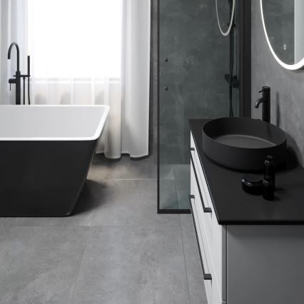 BATH DELUXE 06-040-16-02-00 - Накладний умивальник на стільницю LJORDAL, діаметр 40 см, нержавіюча сталь/матовий чорний