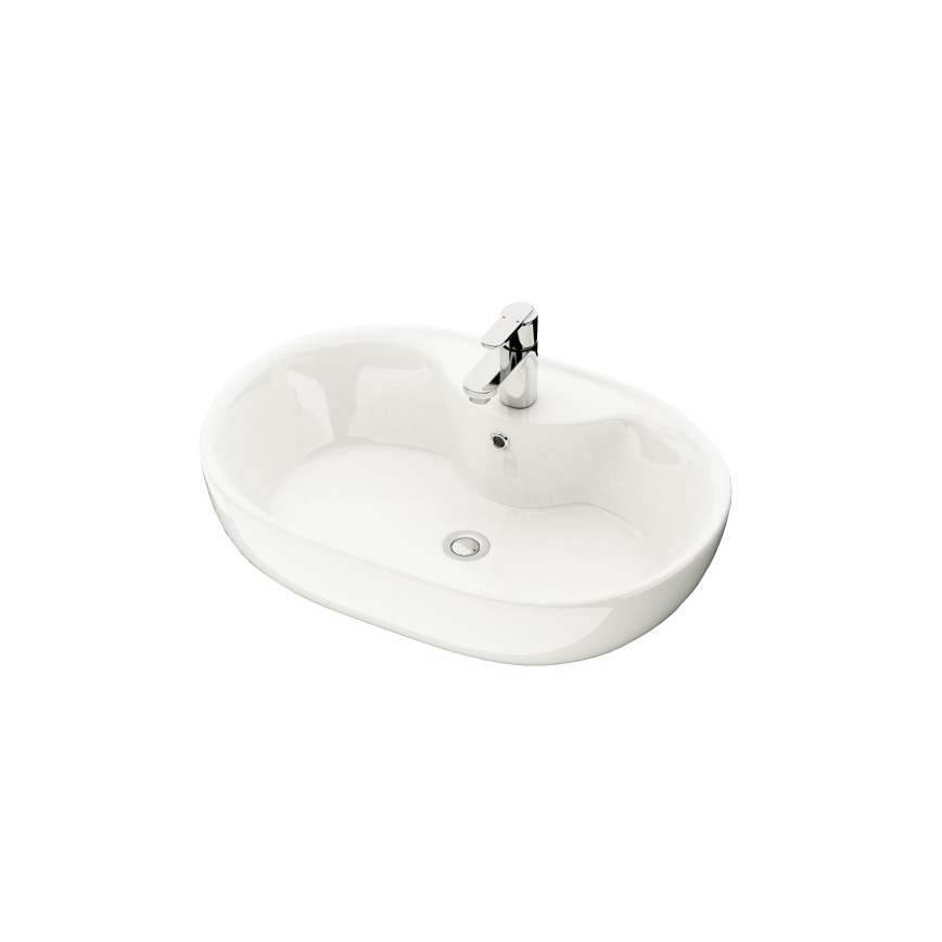 BATH DELUXE 06-060-08-11-00 - Раковина для стільниці TROMSO 59,5x41 см, кераміка/білий глянець